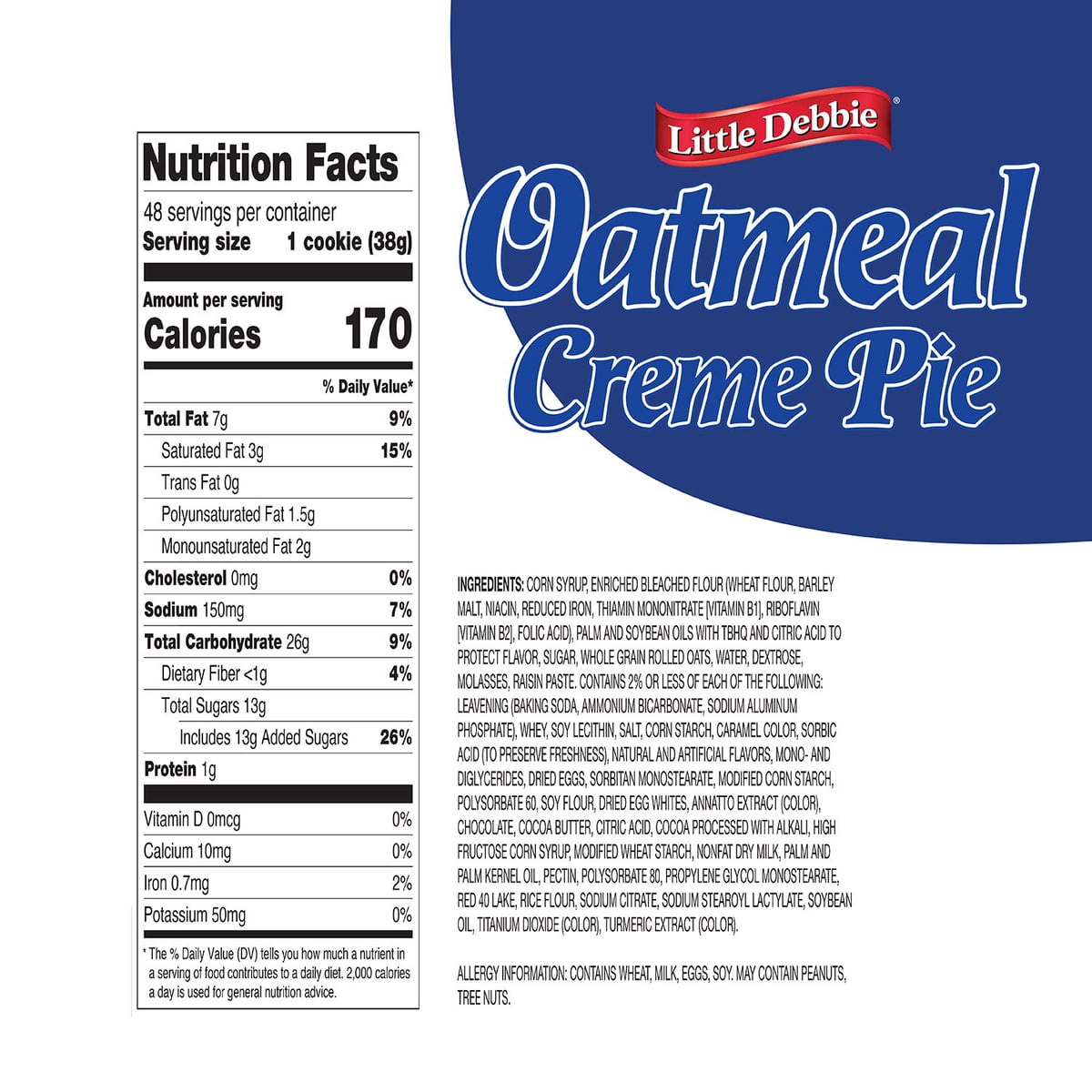 미국직구 Little Debbie Oatmeal 37g / Little Debbie Oatmeal Creme Pies, 37g, 48 pk. 3