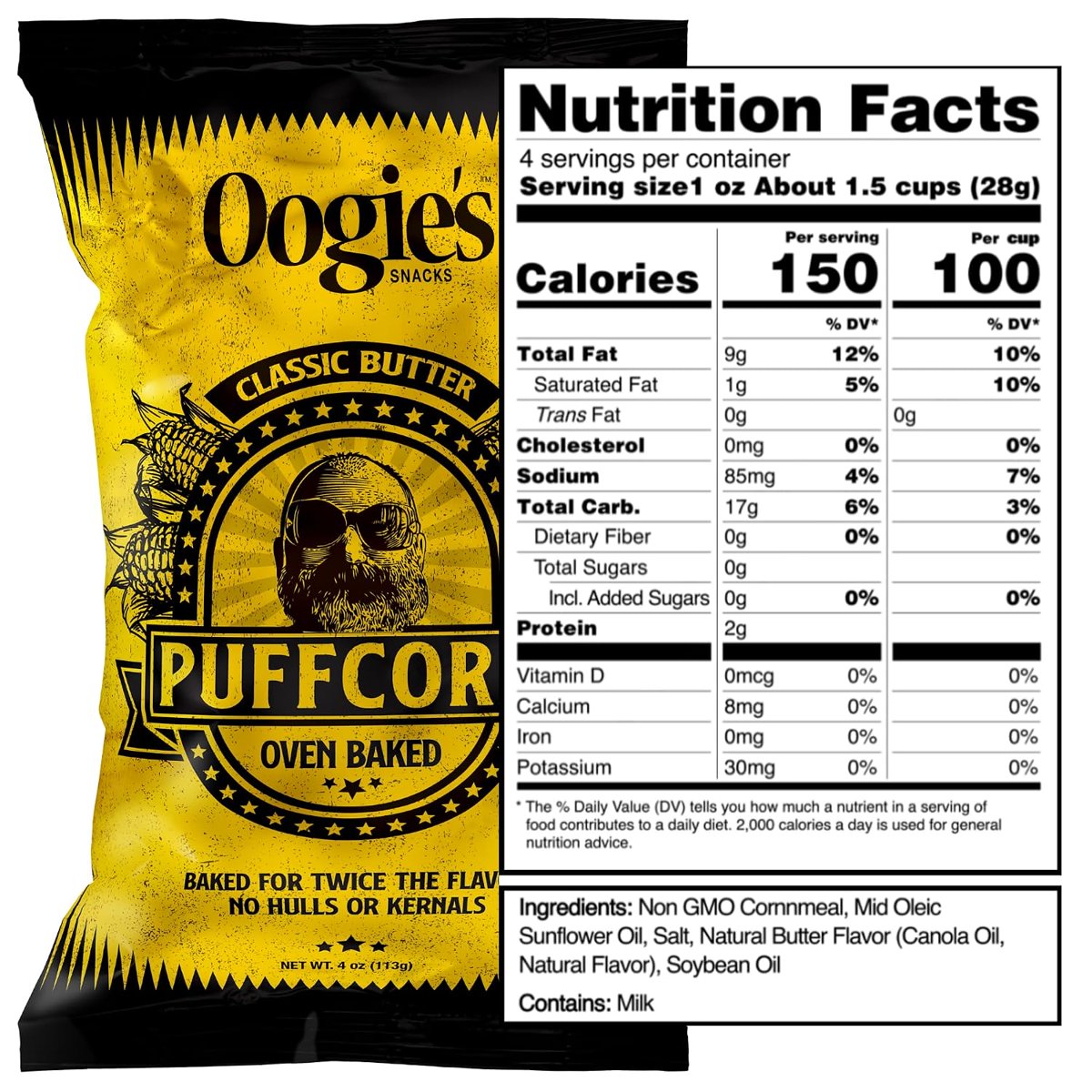 미국직구 Oogie's Snacks Gluten-Free 113g / Oogie's Snacks Gluten-Free Variety Pack Puffcorn, 1 2