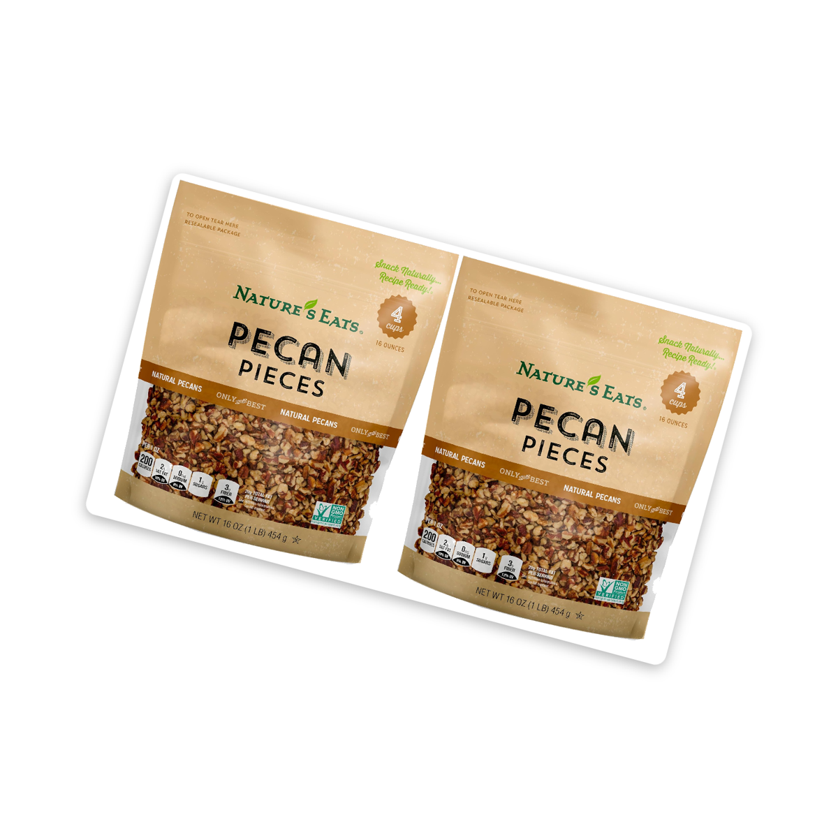 미국직구 Nature's Eats Pecan 견과 454g / Nature's Eats Pecan Pieces, 2 Bags x 454g Each, with By 2