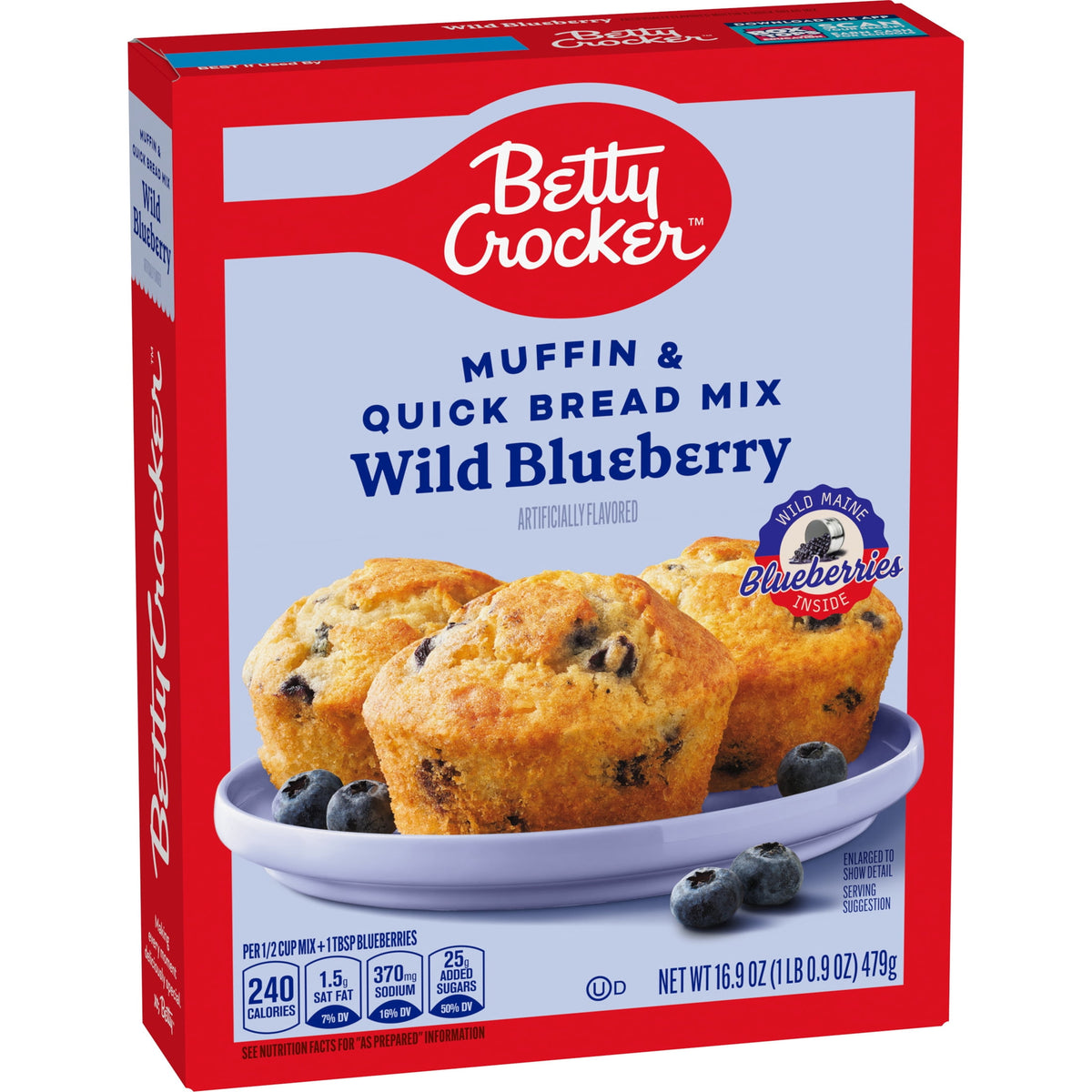 미국직구 베티크로커 Wild Blueberry Muffin Mix, With Wild Maine Blueberries, 1 Box, 16.9 oz