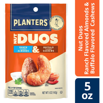 미국직구 플랜터스 (6 pack)  Nut Duos Buffalo Cashew and Ranch Almond, 5 oz Resealable Bag