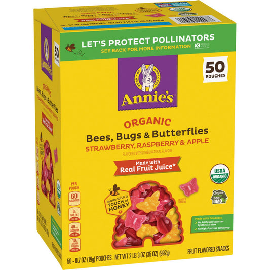 미국직구 Annie's 20g / Annie's Organic Bees, Bugs & Butterflies Fruit Flavored Snacks 20g, 50 1