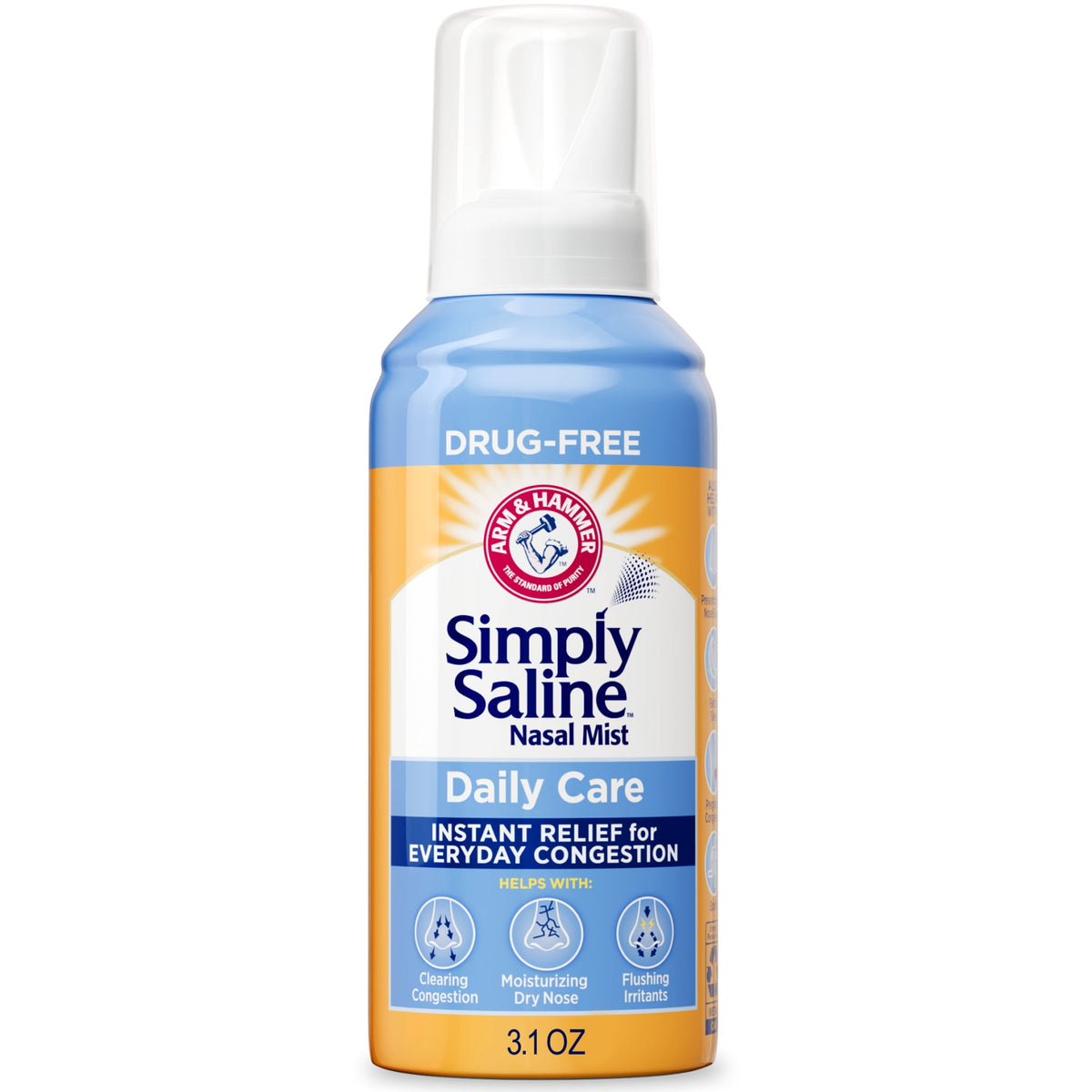 미국직구 ARM & HAMMER 92ml / ARM & HAMMER Simply Saline Daily Care Drug-Free Mist for Nasal Congest 1