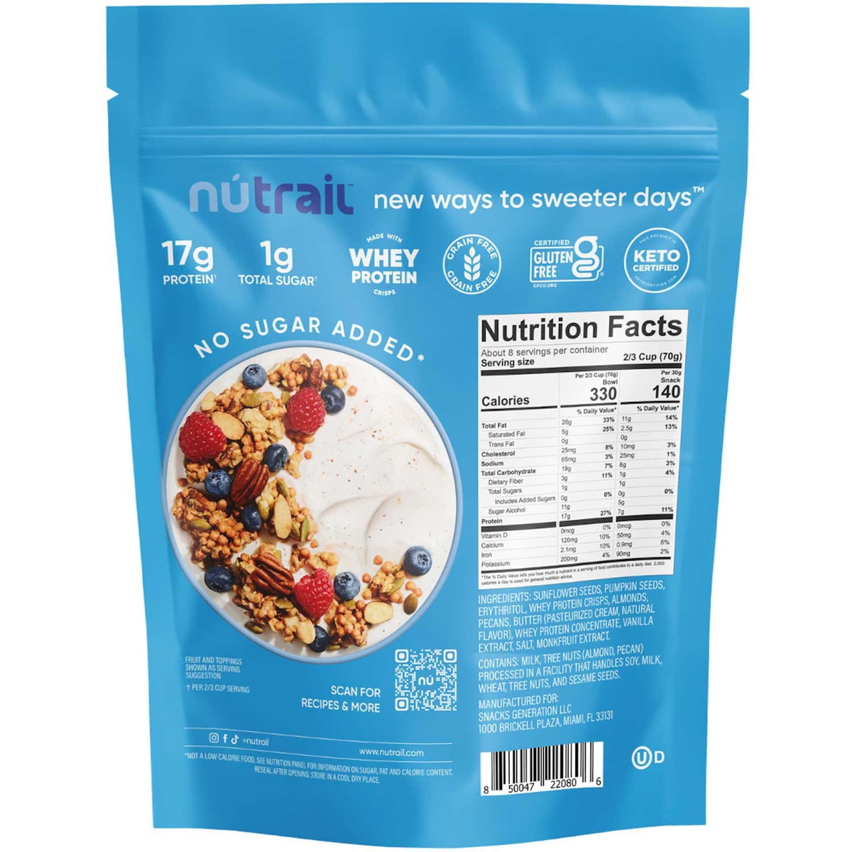 미국직구 NuTrail Vanilla Almond 견과 567g / NuTrail Vanilla Almond Protein Granola, 567g 2