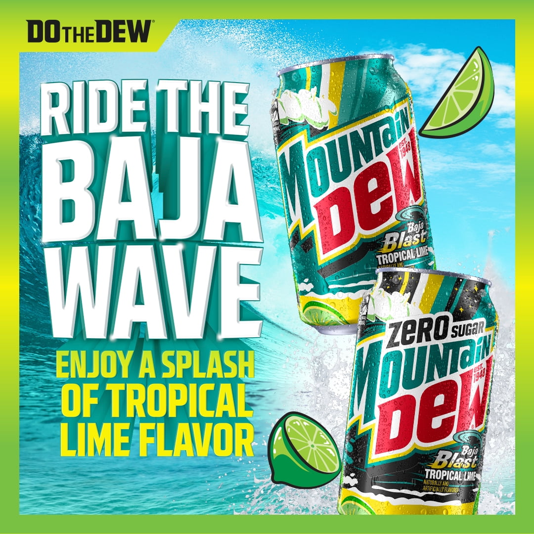 미국직구 마운틴듀 Baja Blast Tropical Lime Soda Pop, 12 oz 24 pack Cans