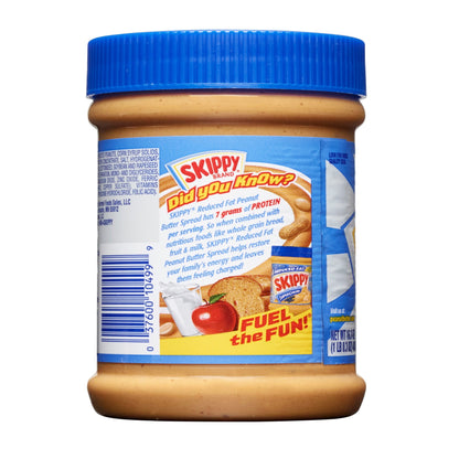 미국직구 스키피 SUPER CHUNK Reduced Fat Peanut Butter Spread, Shelf-Stable, 16.3 oz Plastic Jar