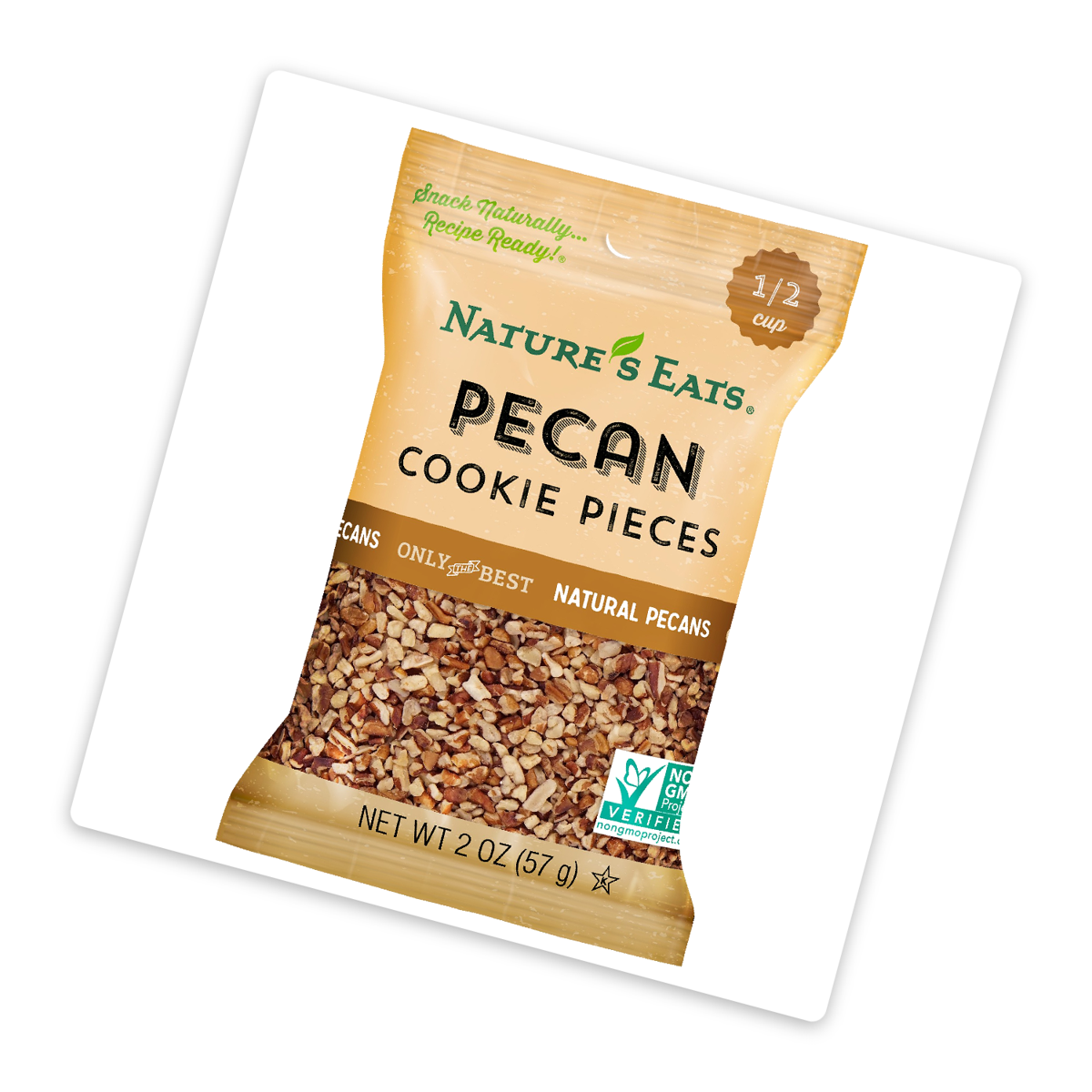 미국직구 2 Pack Nature's 견과 57g 2팩 / 2 Pack | Nature's Eats Pecan Cookie Pieces, 12 Bags x 57g 2