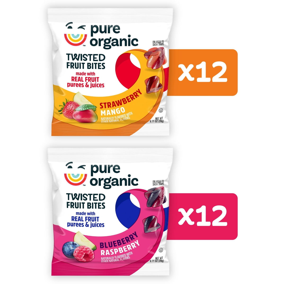 미국직구 Pure 20g / Pure Organic Twisted Fruit Bites, Snack Variety Pack, 20g, 24 pk. 3