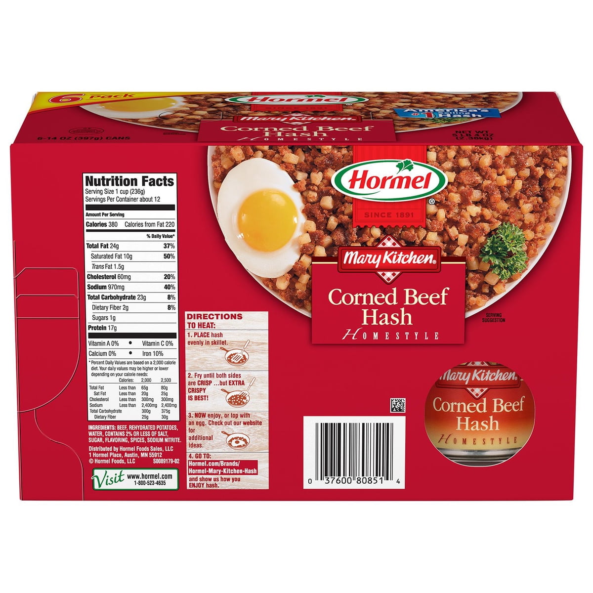 미국직구 Hormel Mary Kitchen 397g / Hormel Mary Kitchen Corned Beef Hash, 397g, 6 pk. 2