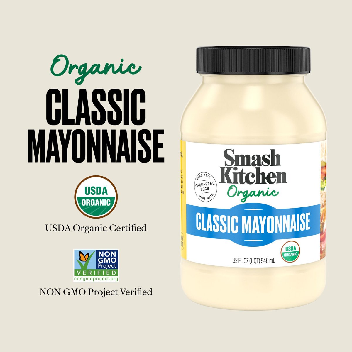 미국직구 Smash Kitchen USDA 907g / Smash Kitchen USDA Organic Real Mayonnaise, 907g Jar 4