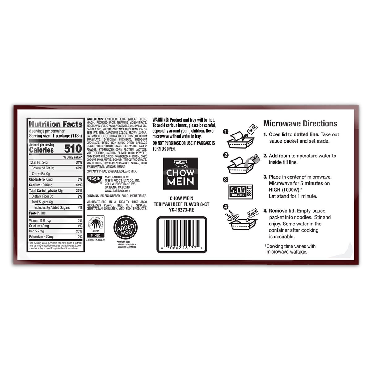 미국직구 Nissin Chow Mein 113g / Nissin Chow Mein Club Pack, 113g, 8 pk. 3