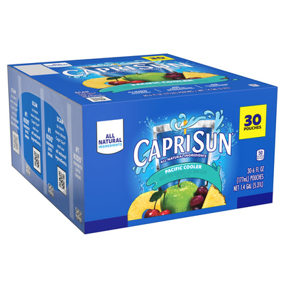 미국직구 카프리썬 Flavored with Other Natural Flavor Juice Drink Blend, 30 Pouches, for School Lunches and On-the-Go Hydration, Pacific Cooler, All Natural In
