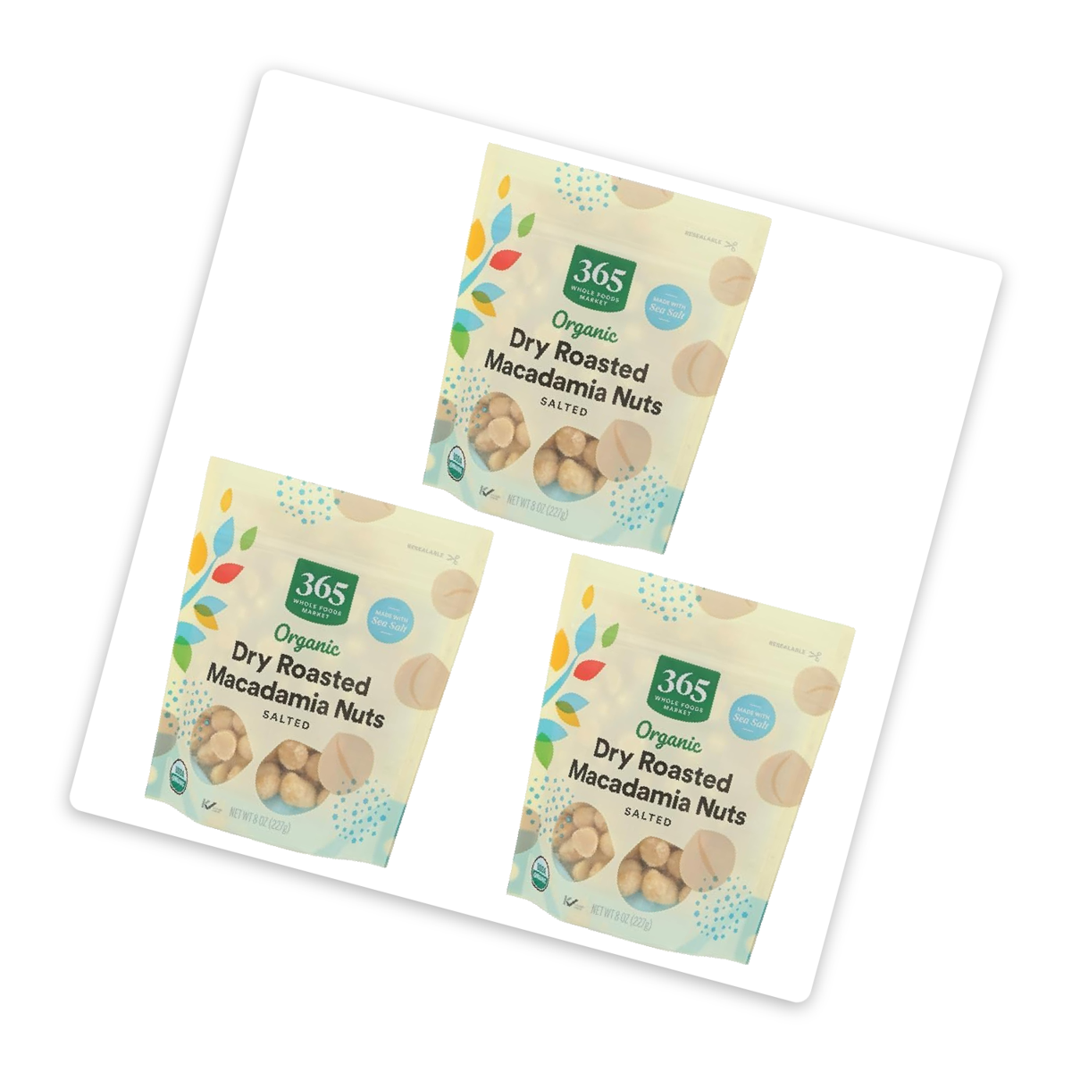 미국직구 3 Pack 365 견과 227g 3팩 / 3 Pack | 365 by Whole Foods Market Macadamia Nuts, 3 Bags x 2 2