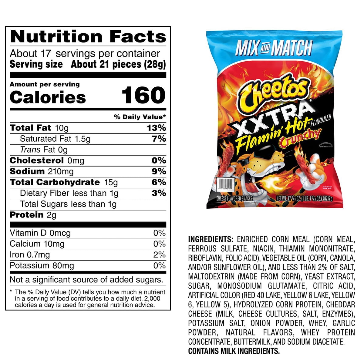 미국직구 Cheetos XXTRA Flamin' 492g / Cheetos XXTRA Flamin' Hot Cheese Flavored Snacks, 492g 2