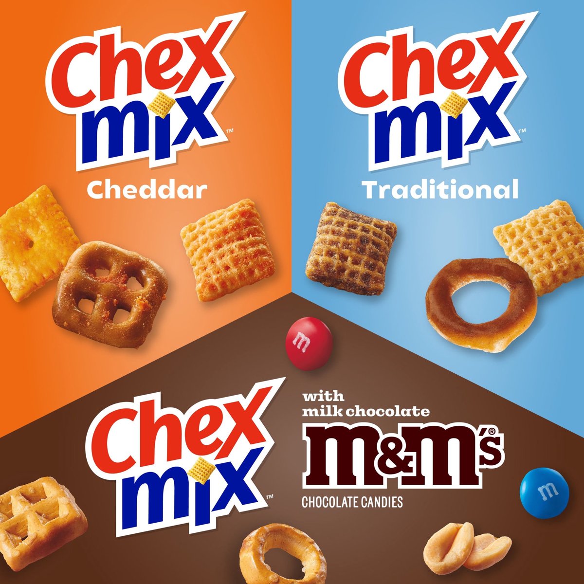 미국직구 Chex Mix Traditional 50g 12402 / Chex Mix Traditional, Cheddar and M&M Sweet & Salty  2
