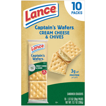 미국직구 랜스 Sandwich Crackers, Captain's Wafers Cream Cheese and Chives, 10 Packs, 6 Sandwiches Each