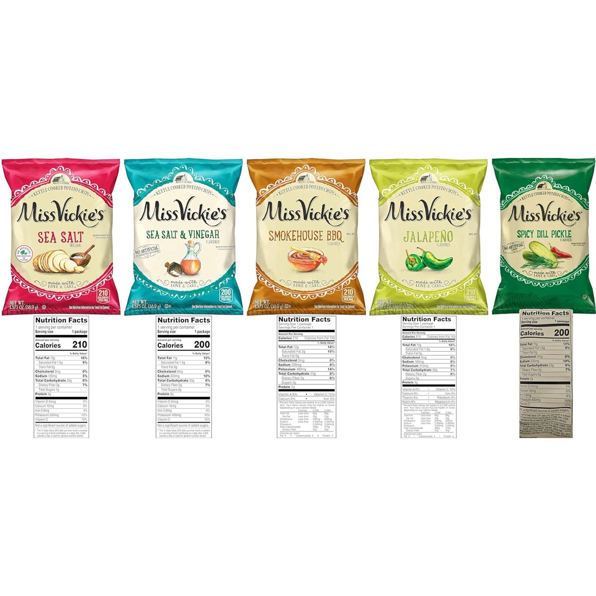 미국직구 Miss Vickies Kettle 39g 30팩 / Miss Vickies Kettle Cooked Potato Chips Variety Pack, 3 3