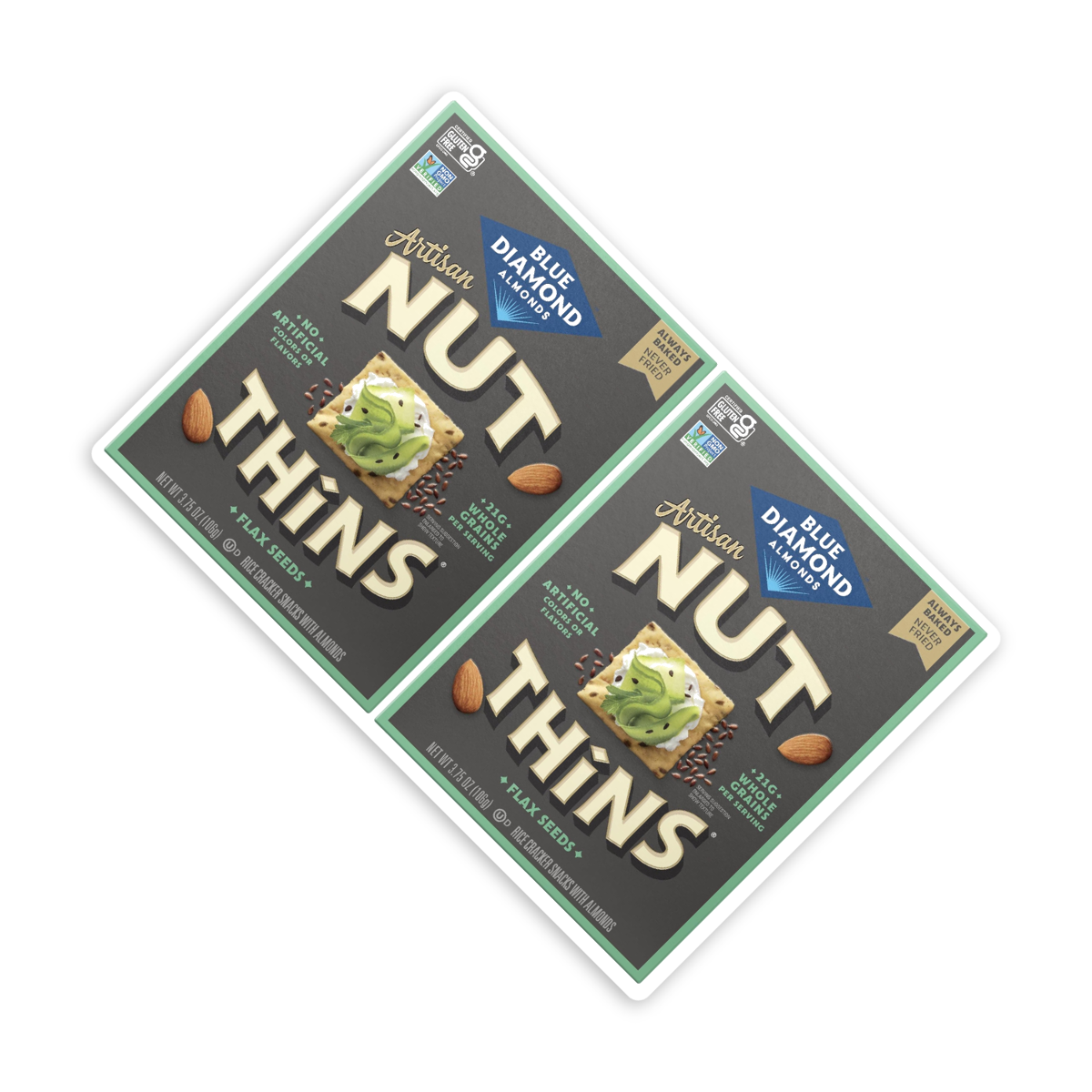 미국직구 3 Pack Blue 견과 106g 3팩 / 3 Pack | Blue Diamond Artisan Flax Seeds Nut-Thins Rice Crac 4