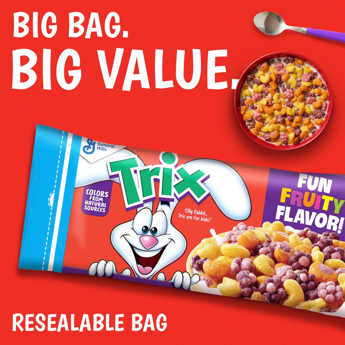 미국직구 Trix Cereal Fruit 992g 2팩 / Trix Cereal Fruit Flavored Corn Puffs 992g, 2 Pack Bundle 5