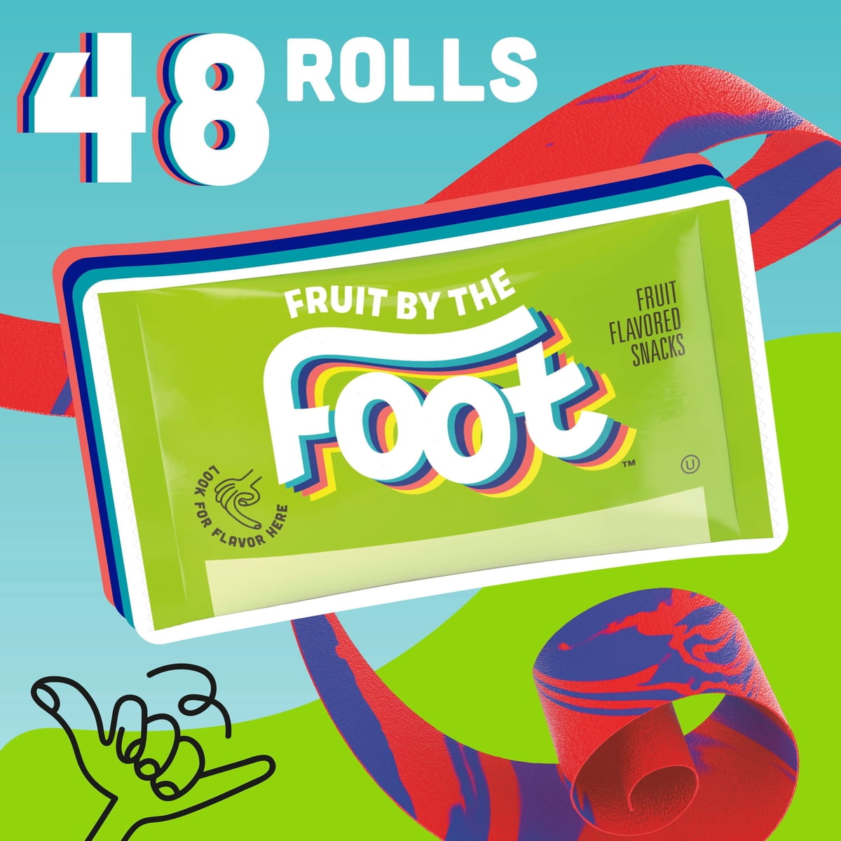 미국직구 Fruit By The 21g / Fruit By The Foot Tie-Dye Fruit Flavored Snacks Variety Pack, 21g, 4