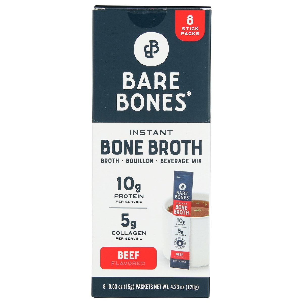미국직구 Bare Bones Instant 120g 8팩 / Bare Bones Instant Beef Bouillon Bone Broth Sticks, 120g, 8 ct. 1
