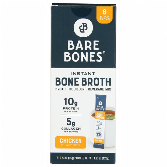 미국직구 Bare Bones Instant 120g 8팩 / Bare Bones Instant Chicken Bouillon Bone Broth Sticks, 120g, 8 ct. 1