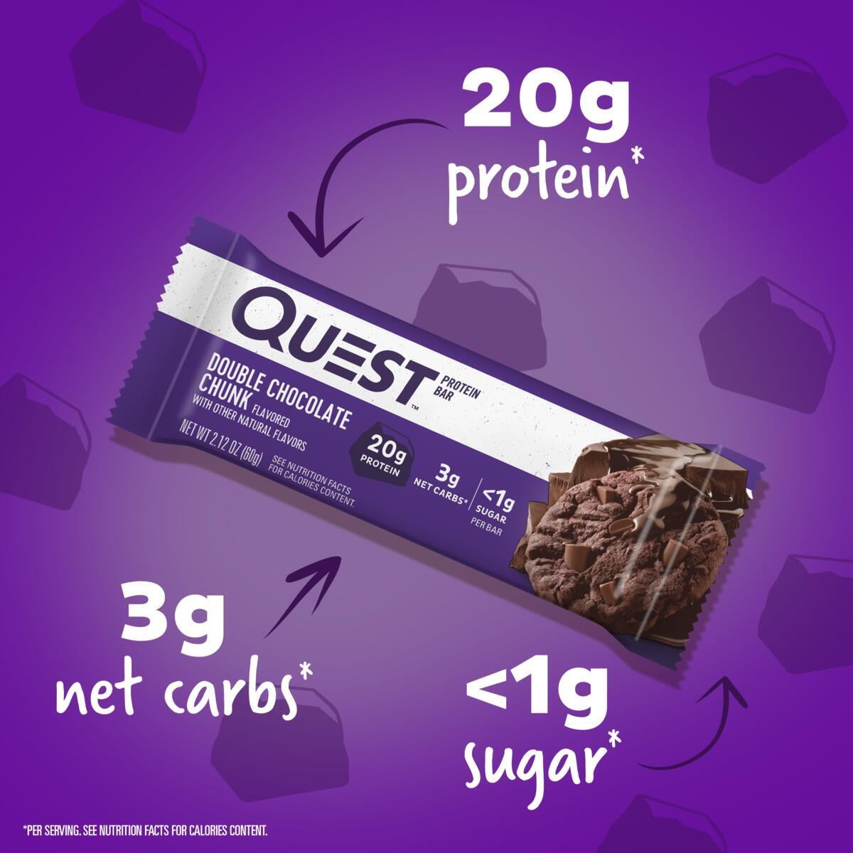 미국직구 퀘스트 Protein Bar, Double Chocolate Chunk, High Protein, Gluten-Free, 12 Count