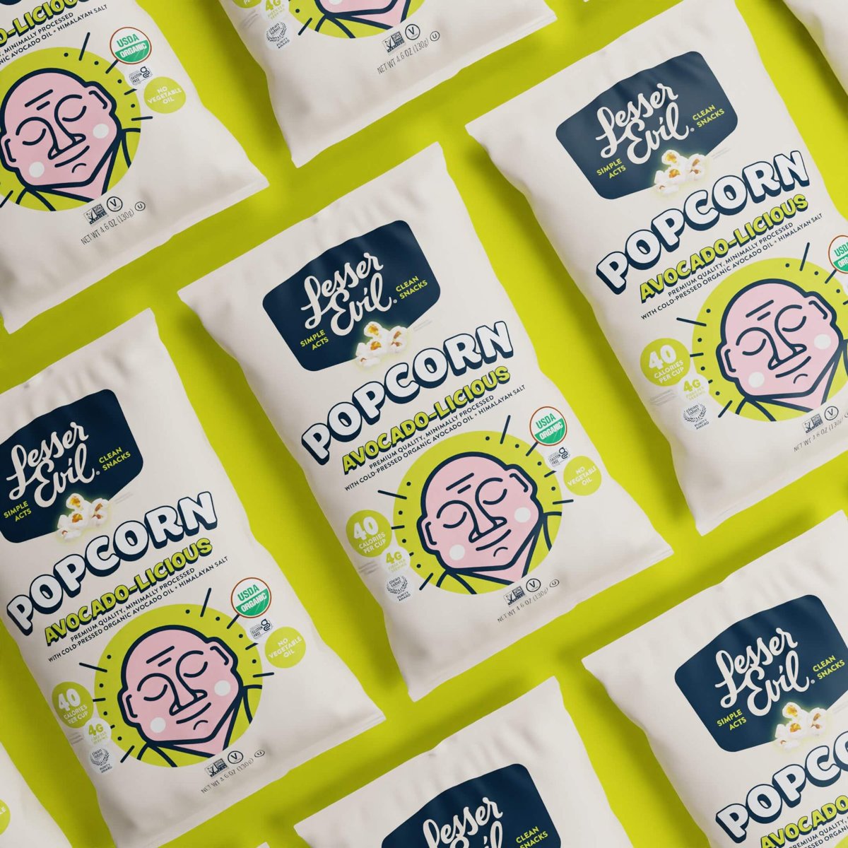 미국직구 130g 12팩 / (Pack Of 12) Lesser Evil Popcorn Avocado-Licious Organic 130g 5