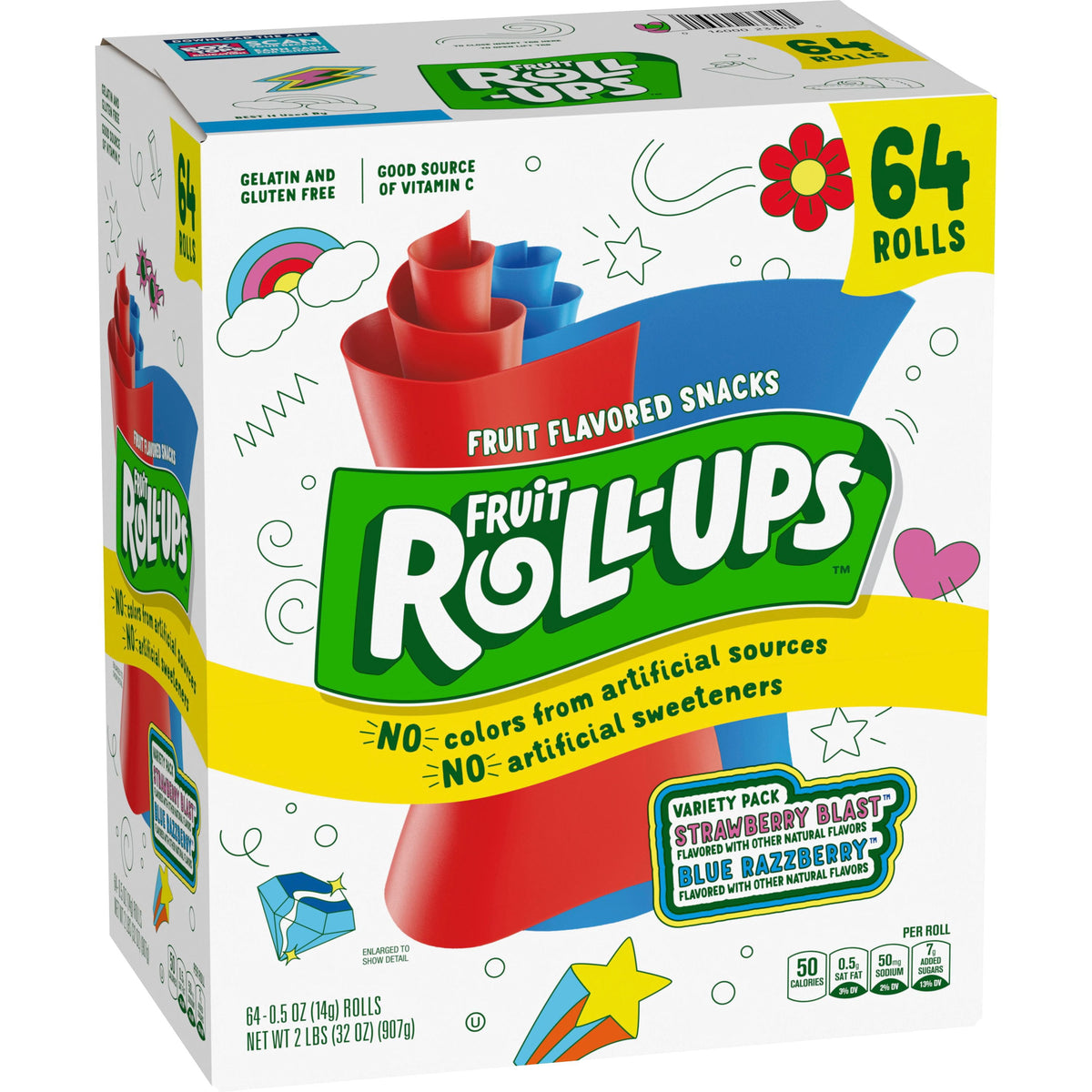 미국직구 Fruit Roll-Ups Fruit 14g / Fruit Roll-Ups Fruit Flavored Snacks Variety Pack, 14g, 64 pk. 1