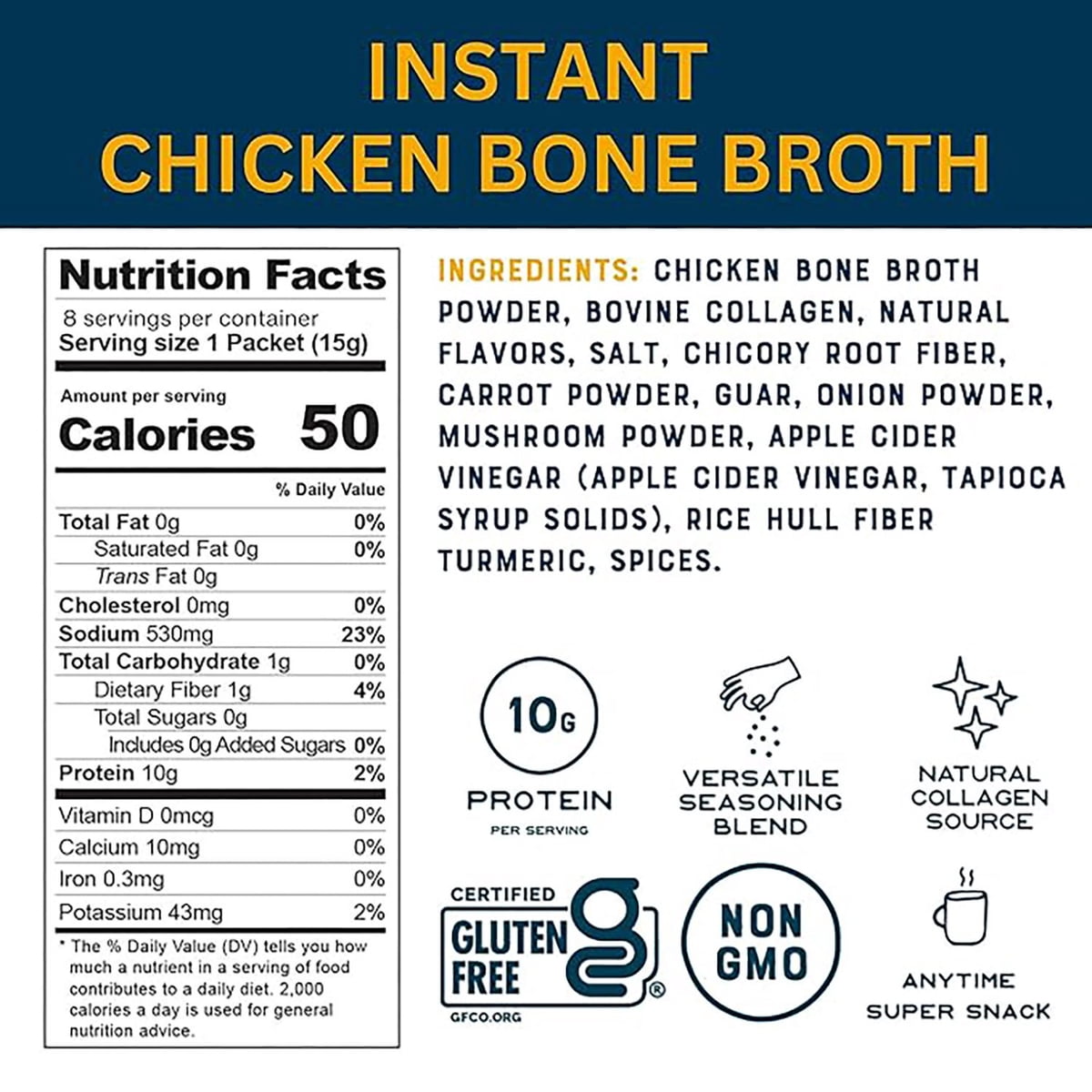 미국직구 Bare Bones Instant 120g 8팩 / Bare Bones Instant Chicken Bouillon Bone Broth Sticks, 1 2