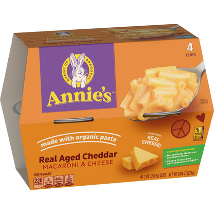 미국직구 애니스 Real Aged Cheddar Microwave Mac and Cheese with Organic Pasta, 4 Cups, 8.04 oz