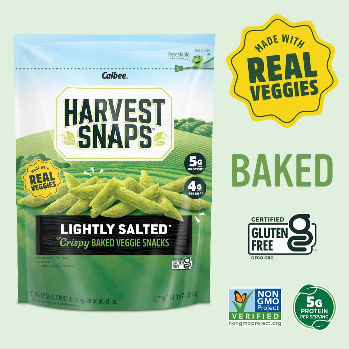 미국직구 Harvest Snaps Baked 397g / Harvest Snaps Baked Green Pea Snacks 397g 3