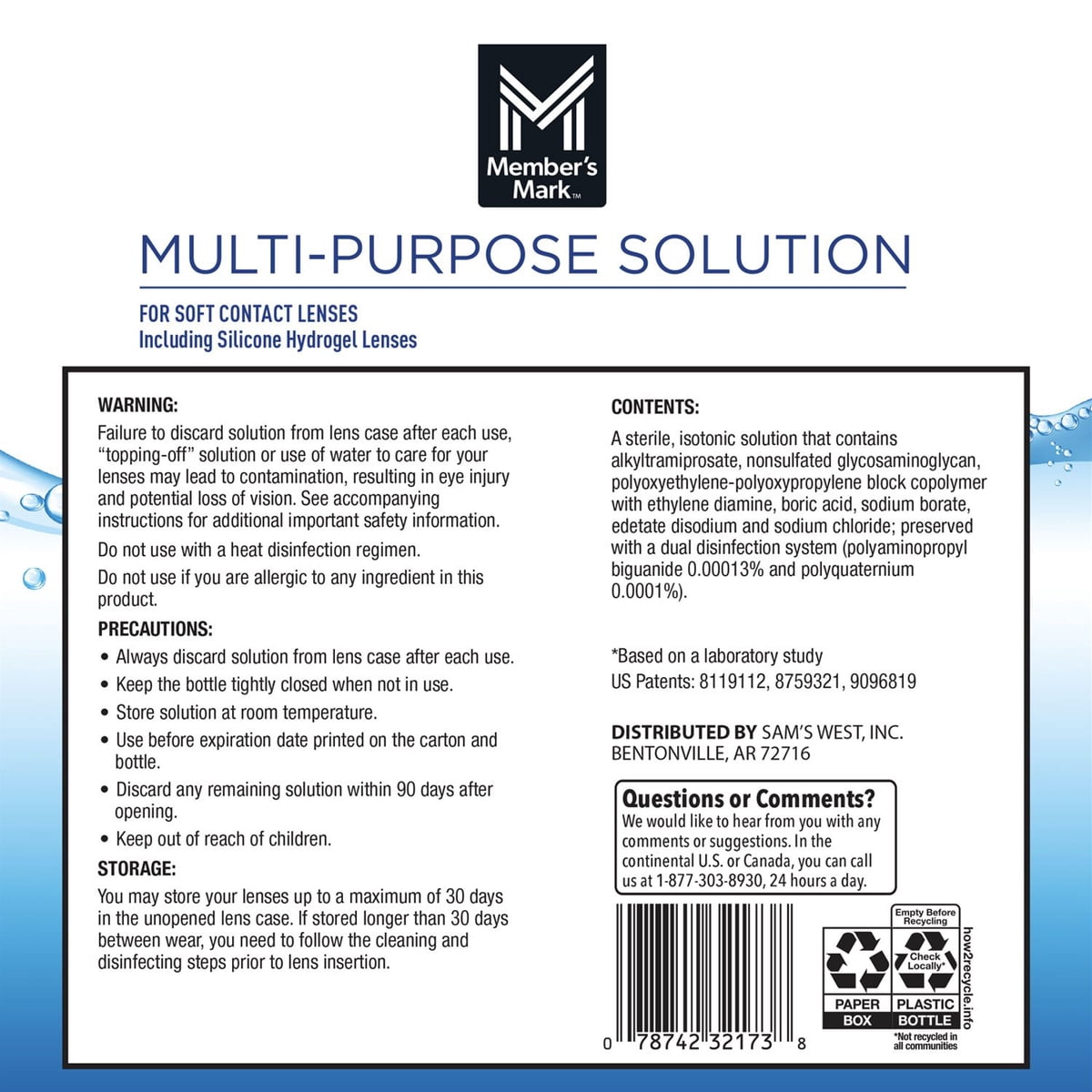 미국직구 멤버스마크 473ml / Member's Mark Multi-Purpose Contact Lens Solution, 473ml, 3 pk. 4