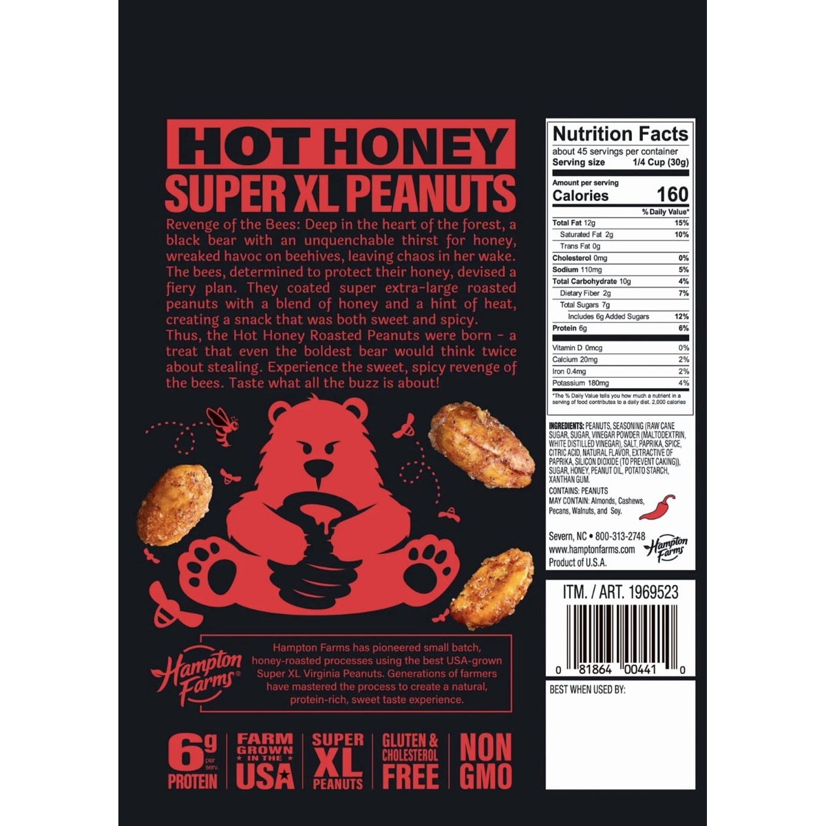미국직구 Revenge of the 견과 454g 3팩 / Revenge of the Bees Super XL Hot Honey Virginia Peanuts S 3