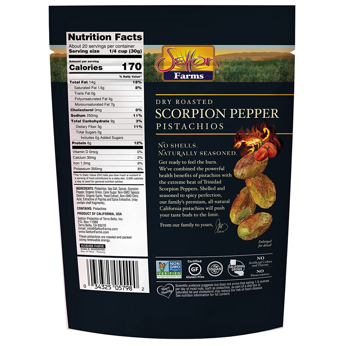 미국직구 Setton Farms Scorpion 567g / Setton Farms Scorpion Pepper Dry Roasted Shelled Pistach 2