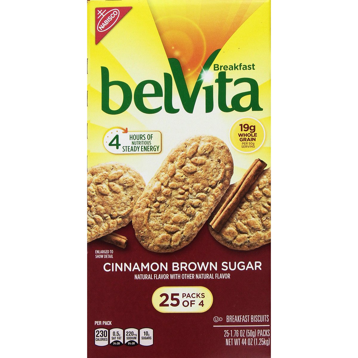 미국직구 Belvita Cinnamon Brown 과자 50g 4팩 / Belvita Cinnamon Brown Sugar Biscuits, 50g, 25 Count, 4 Pack 1