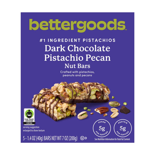 미국직구 bettergoods 초콜릿 40g / bettergoods Dark Chocolate Pistachio Pecan Nut Bars, 40g, 5 Count x2 B 1