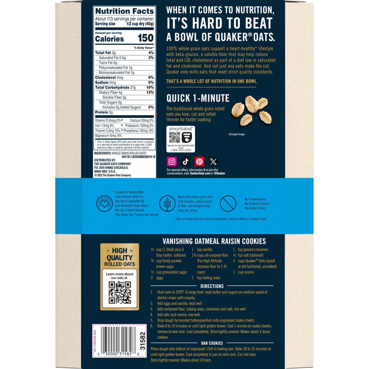 미국직구 Quaker Quick 1-Minute 4.5kg / Quaker Quick 1-Minute Oats, 4.5kg 4