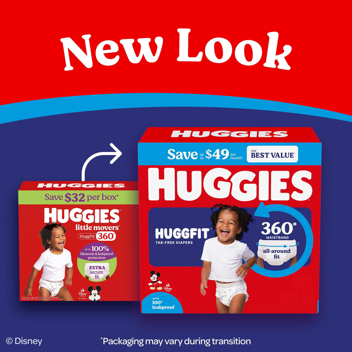 미국직구 하기스 리틀무버스 허그핏 360 기저귀 / Huggies Little Movers HuggFit 360 Diapers