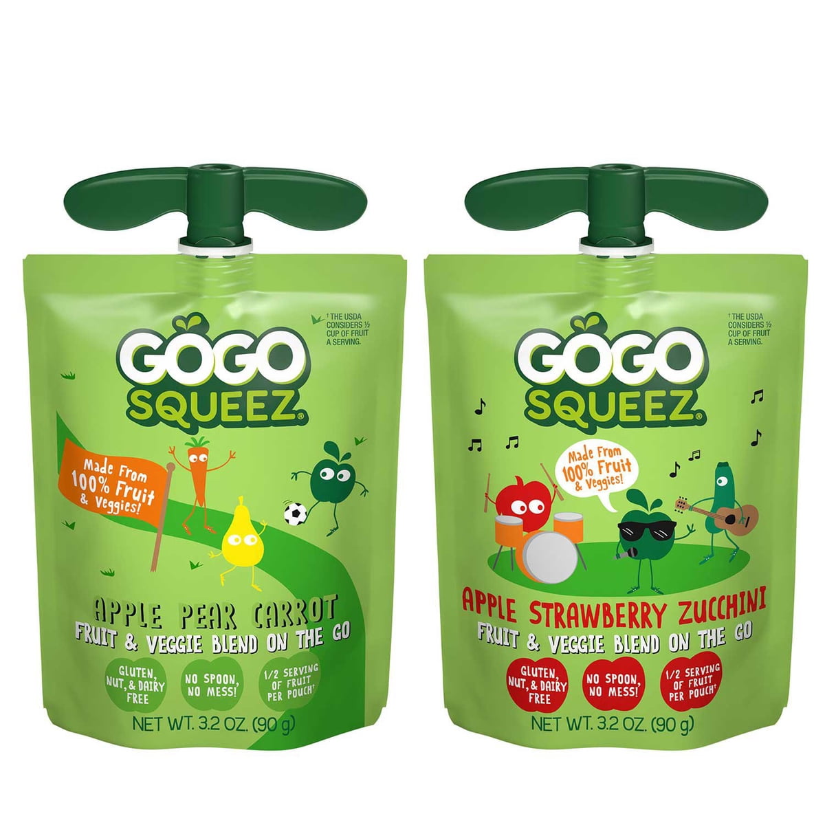 미국직구 GoGo SqueeZ Fruit 91g / GoGo SqueeZ Fruit & Veggiez No Sugar Added Applesauce Variety 3
