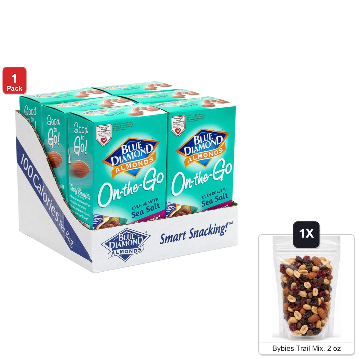 미국직구 Blue Diamond Oven 견과 17g / Blue Diamond Oven Roasted Sea Salt Almonds, 6 Boxes x 7 Bags x 17g E 1