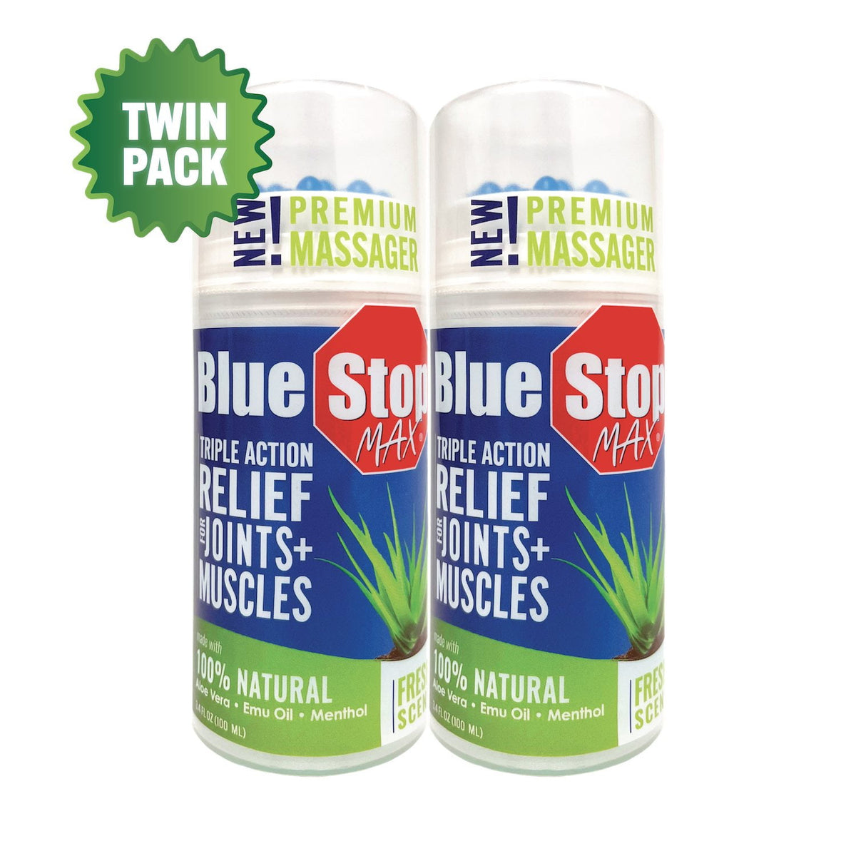 미국직구 Blue Stop Max 101ml / Blue Stop Max for Body Aches Massager Stick, 101ml, 2 pk. 1