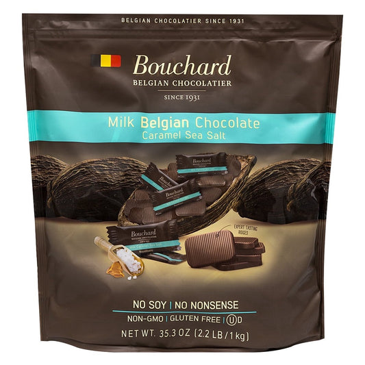 미국직구 Bouchard Belgian 초콜릿 998g / Bouchard Belgian Milk Chocolate Caramel Sea Salt Napolitains 998g ( 1