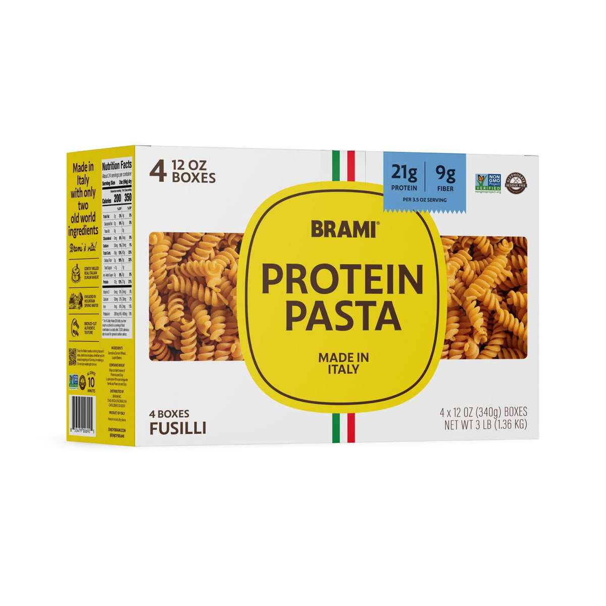 미국직구 Brami Italian 340g / Brami Italian Protein Fusilli Pasta, 340g, 4pk. 1
