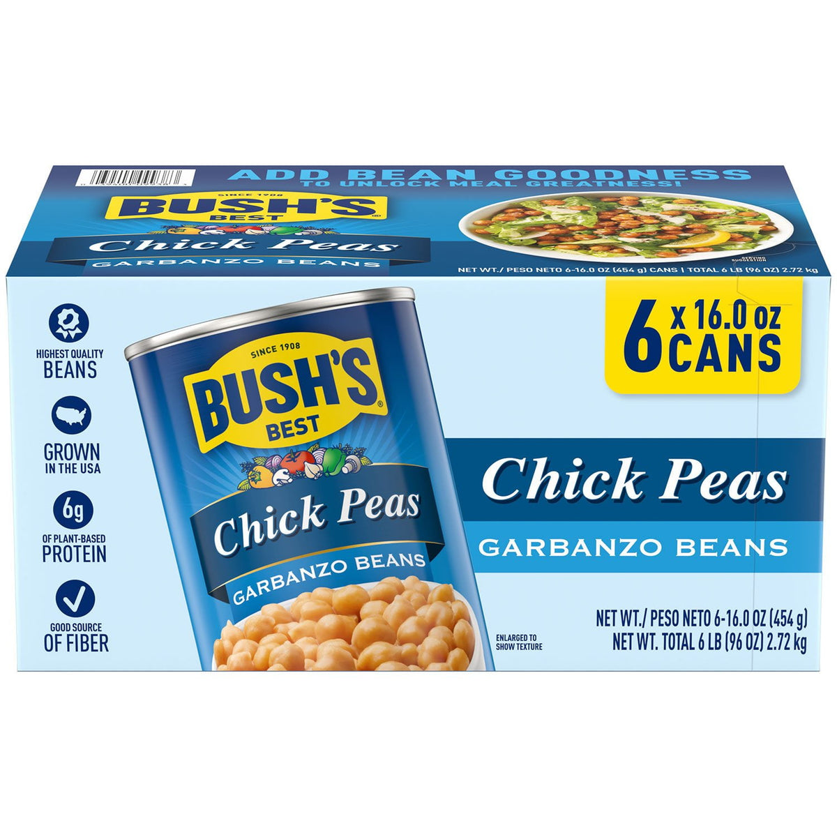 미국직구 Bush's Best Fancy 454g / Bush's Best Fancy Garbanzo Beans 454g, 6 pk. 1