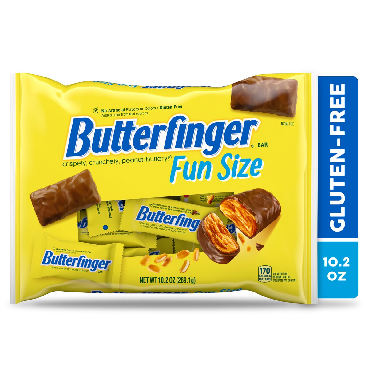 미국직구 Butterfinger Fun Size 캔디 289g / Butterfinger Fun Size Candy Bars, Crispety Crunchety Peanut-But 1