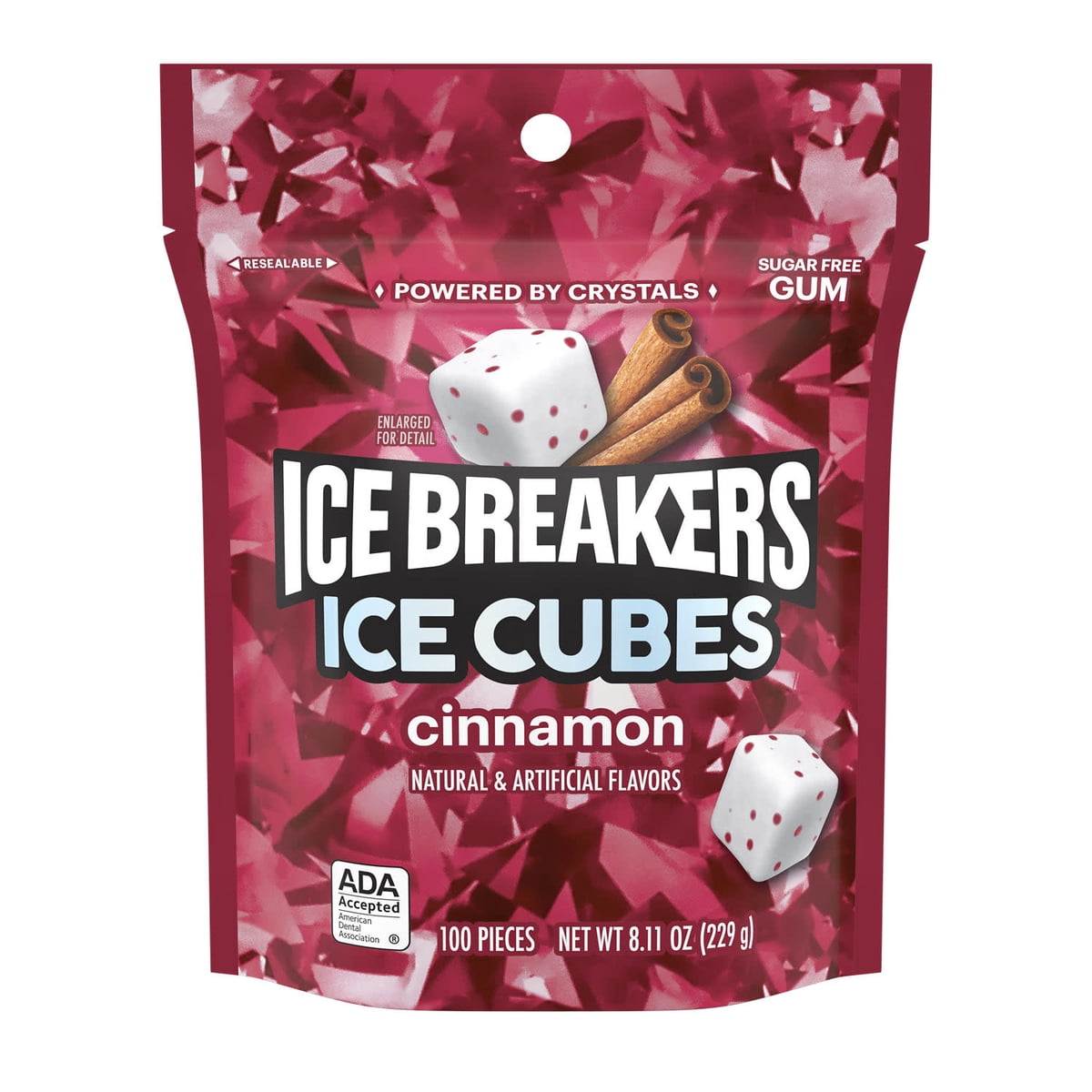 미국직구 Ice Breakers Ice 230g / Ice Breakers Ice Cubes Cinnamon Sugar Free Chewing Gum, Pouch 2