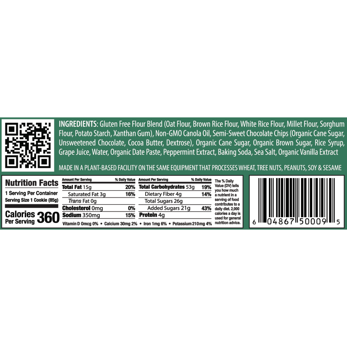 미국직구 HOORAY 과자 85g / HOORAY! Mint Chip Cookies Gluten-Free 6 Count 85g 4
