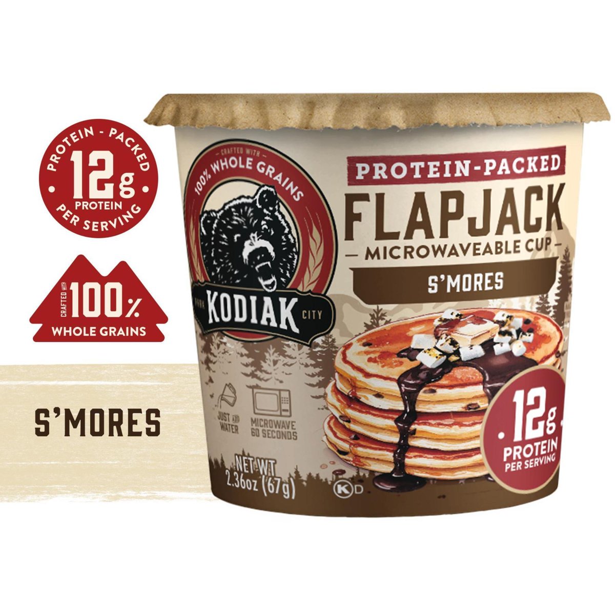 미국직구 Kodiak Protein-Packed S'mores 67g / Kodiak Protein-Packed S'mores Pancake Cup, 67g 4