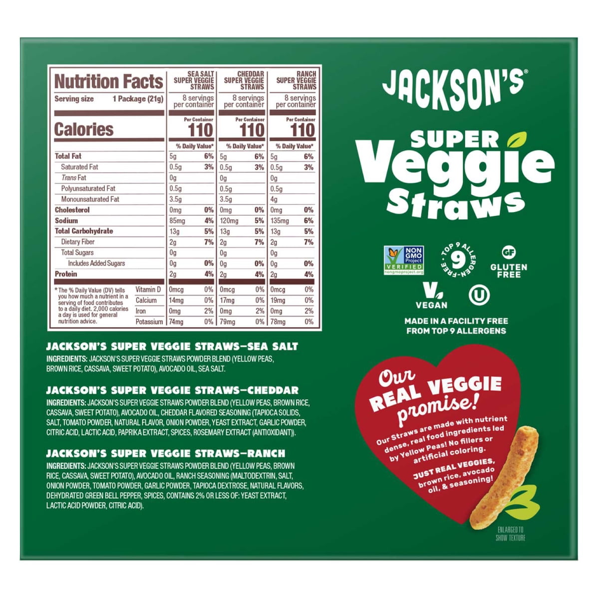 미국직구 Jackson's Super Veggie 21g / Jackson's Super Veggie Straws Variety Pack, 21g, 24 pk. 2